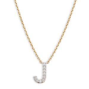 Effy 14K Goldplated Sterling Silver & Diamond J Initial Pendant Necklace